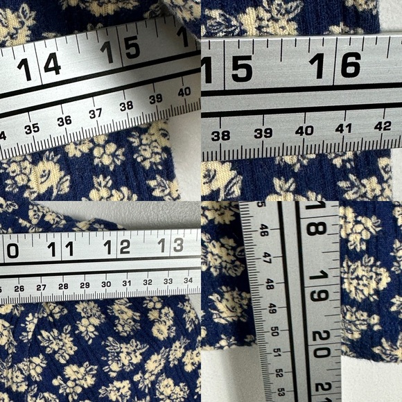 Sezane Clea Shirt Floral Crinkle Size Small French Top Blouse Romantic Lace Trim - Picture 14 of 16